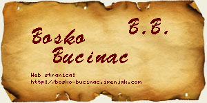 Boško Bućinac vizit kartica